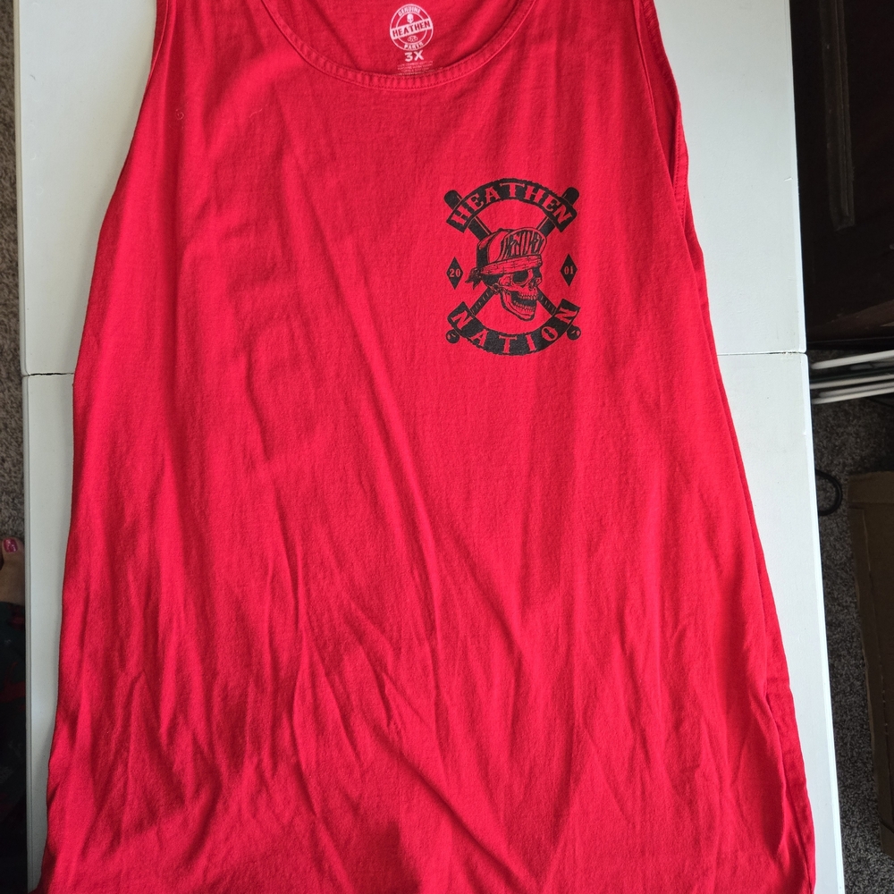 3x Bold Red Skull Tank Top